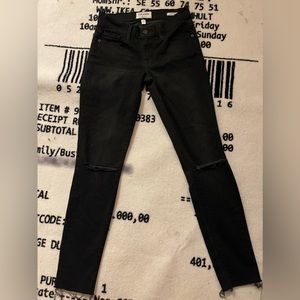 💖 Frame Black Ripped Distressed Skinny Jeans Le Skinny de Jeanne Style